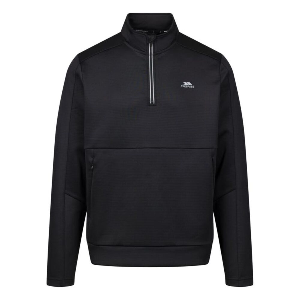 Trespass Mens Jay Quarter Zip Long-Sleeved Top / Black